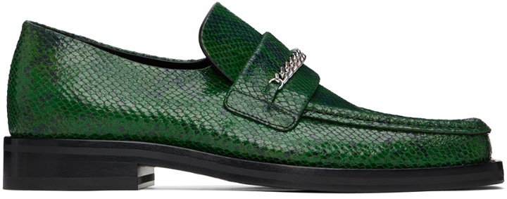 Photo: Martine Rose Green Square Toe Loafers