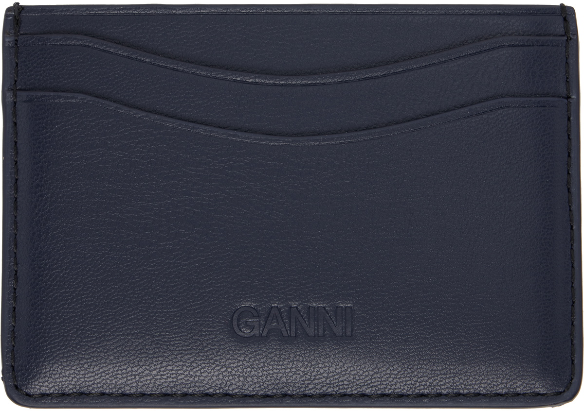 GANNI Navy Bou Bear Card Holder