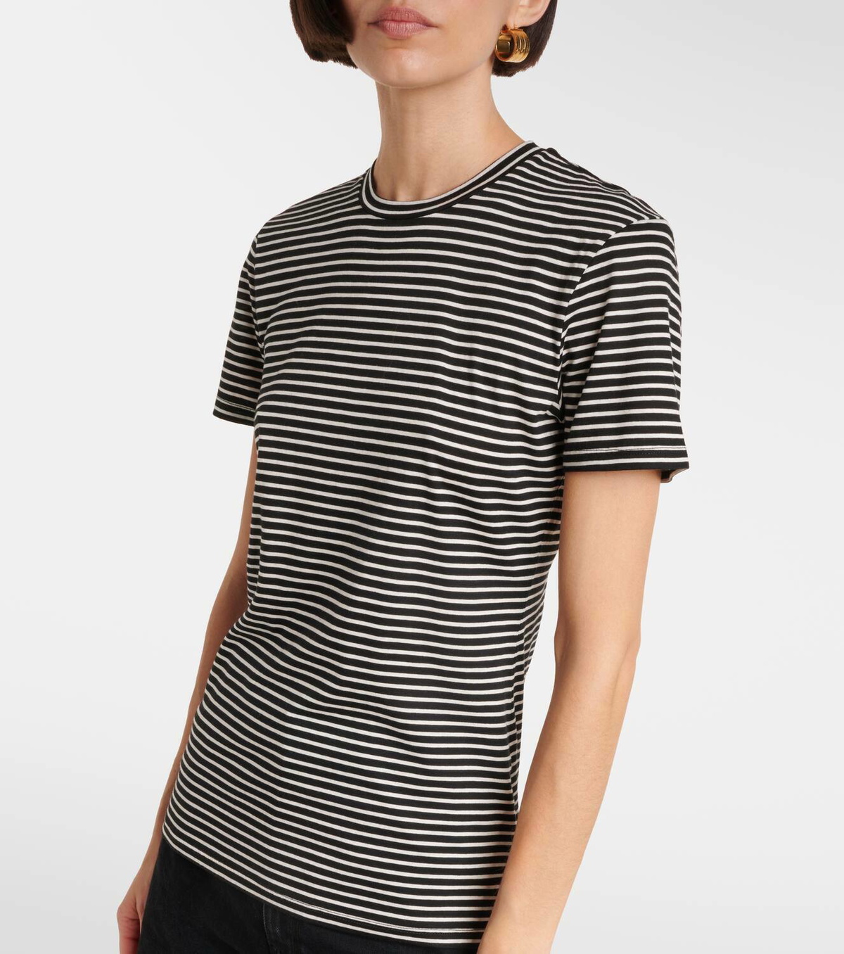 Nili Lotan Lana striped cotton-blend T-shirt