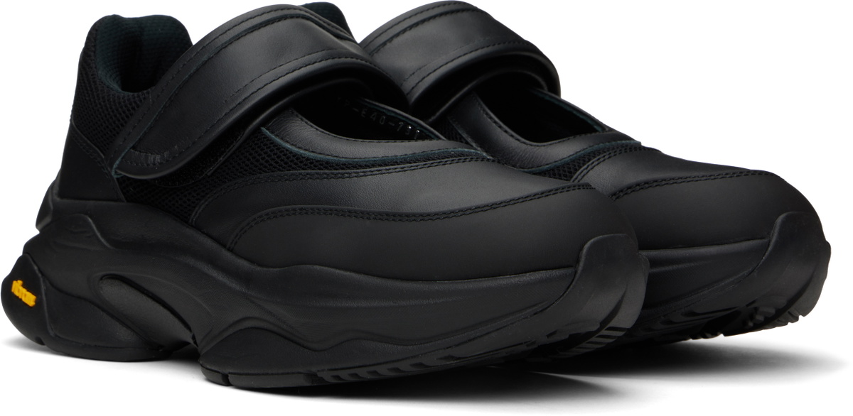 Y's Black Cow Leather Sneakers