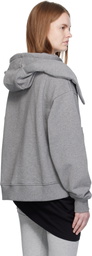 Charles Jeffrey LOVERBOY Gray Patch Rabbit Ears Hoodie