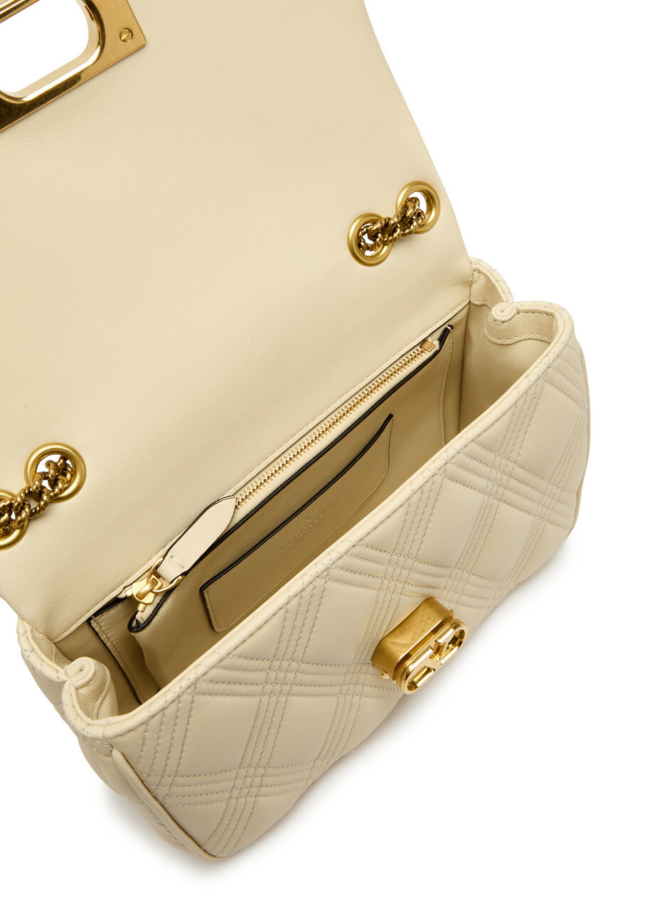 Valentino Garavani Quiltie 67 Medium Leather Shoulder bag - Off White ...