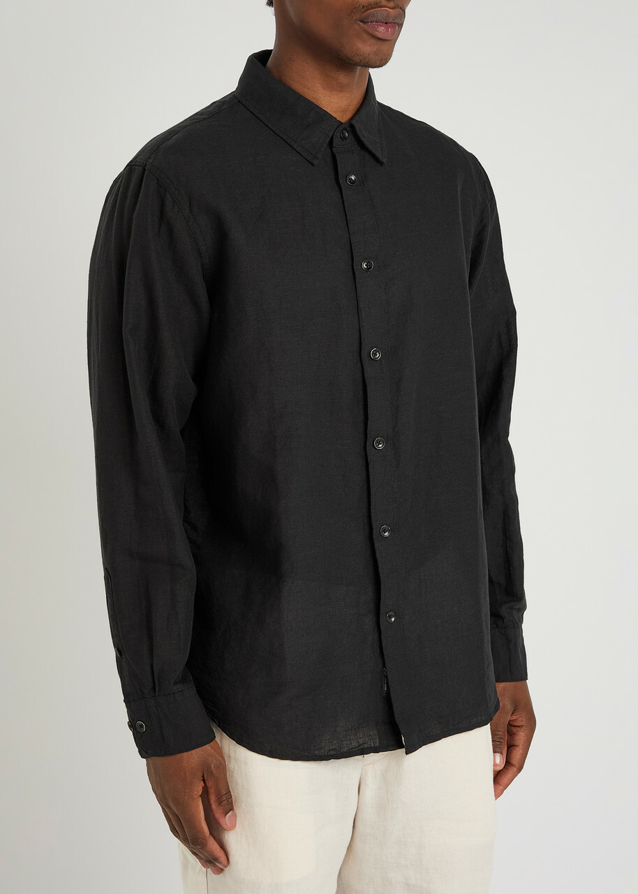 Rag & Bone Finch Linen-blend Shirt Black