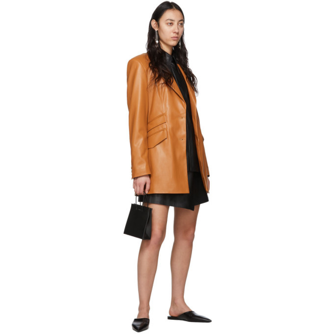 Nanushka Black Vegan Leather Noelle Shirt