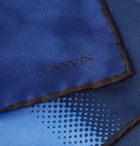Lanvin - Printed Silk Pocket Square - Blue
