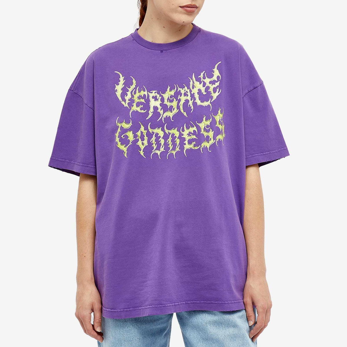 Purple Printed Oversized T-shirt