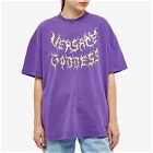 Versace Women's Goddess Print Oversized T-Shirt in Bright Dark Orchid