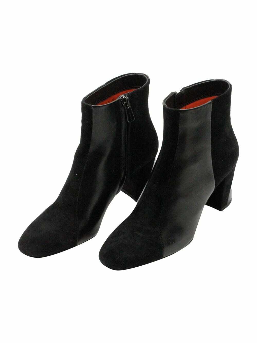 ショートブーツ・ブーティ SANTONI Black suede Marta ankle boots Santoni Black Suede Marta Ankle Boots Santoni