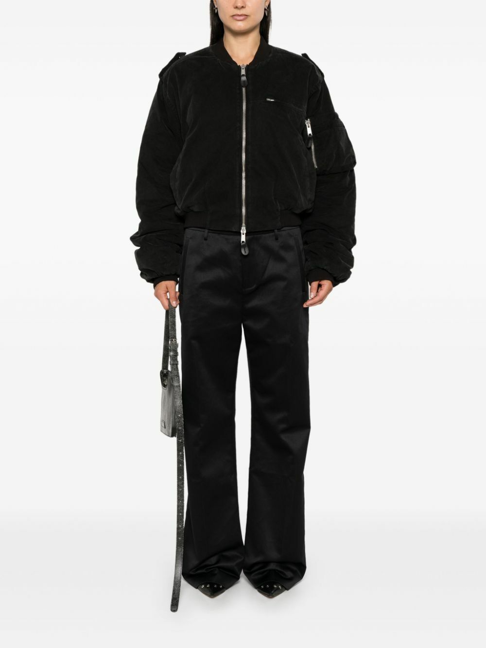 ENTIRE STUDIOS Black Straight-Leg Trousers