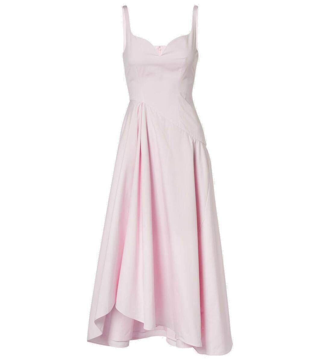 ワンピース MCQUEEN PINK VISCOSE MIDI DRESS Alexander McQueen twist-detail Midi Dress | Pink | FARFETCH