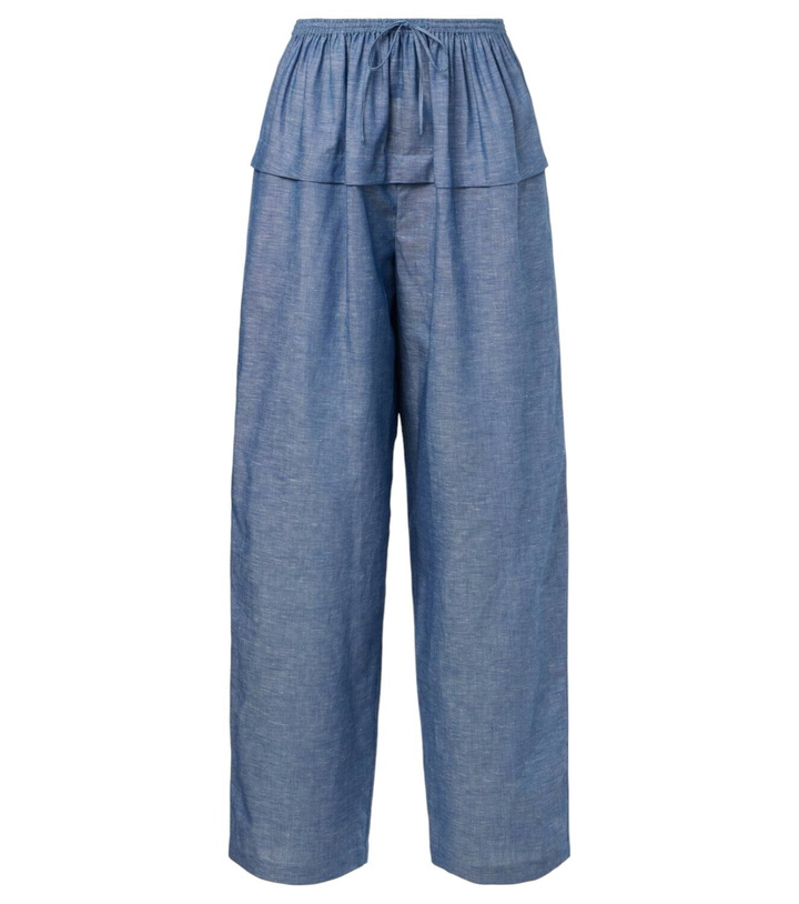 Photo: Alaïa Cotton and linen wide-leg pants