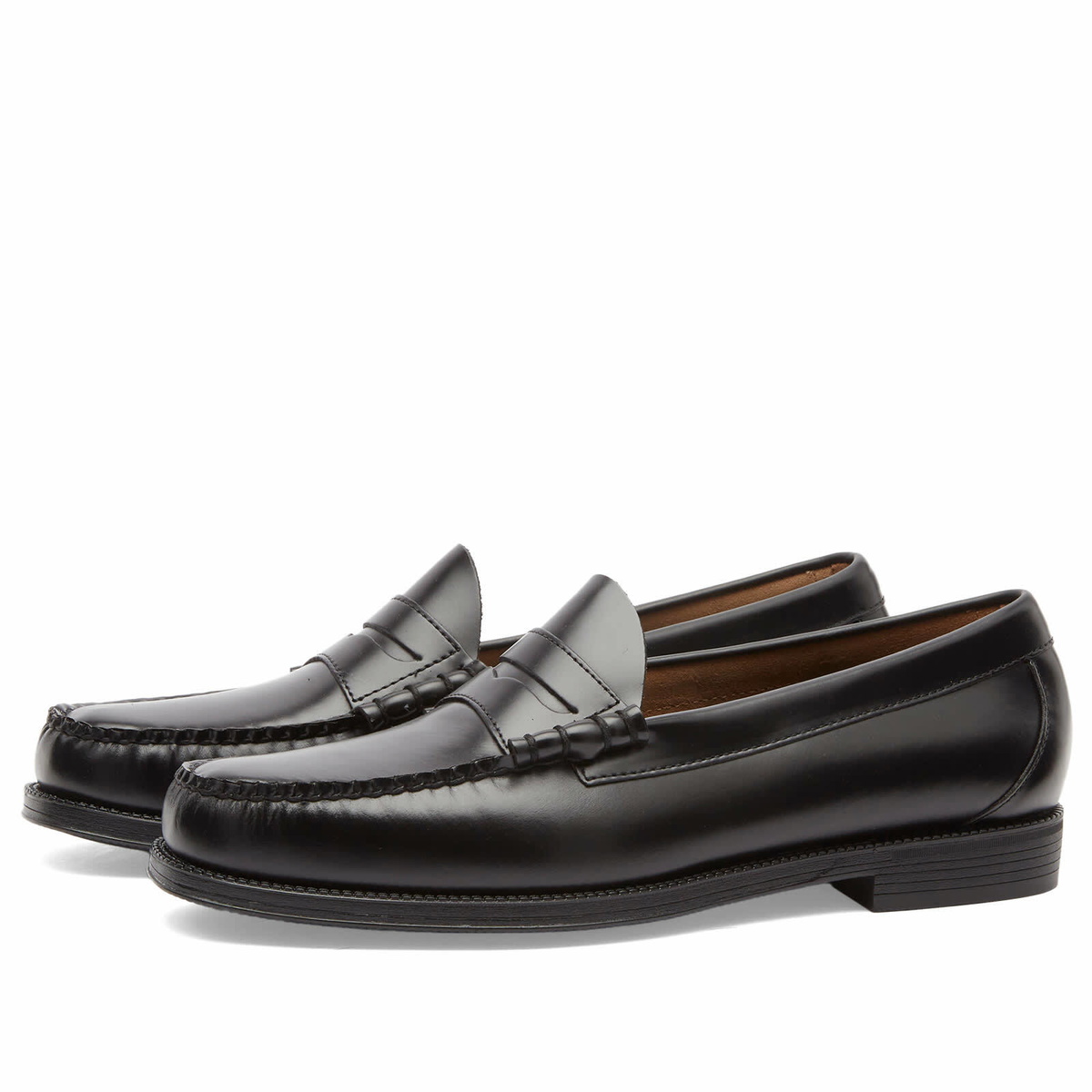 Bass Weejuns Men's Easy Weejun Larson Penny Loafer in Black Leather