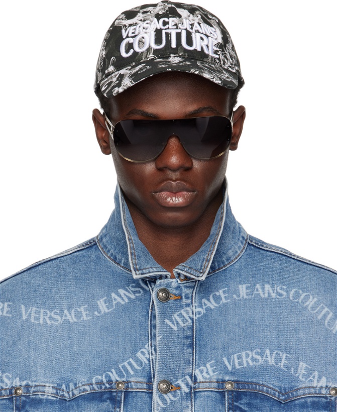 Photo: Versace Jeans Couture Black & White Watercolor Couture Baseball Cap