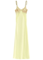 Self-portrait X Christopher Kane Lace and Satin Maxi Dress Yellow