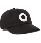 Pop Trading Company - Logo-Flocked Cotton-Twill Baseball Cap - Black