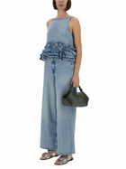 Ganni Denim Ruffle Top