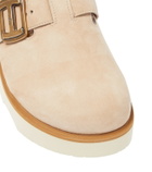 Hogan Faux fur-lined suede slippers