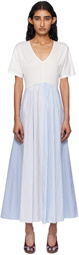 Weekend Max Mara White & Blue Bronzo Midi Dress