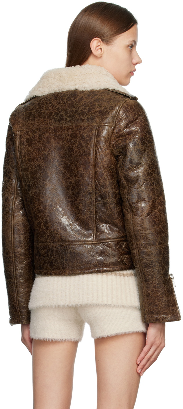 Acne shearling 2024 biker jacket