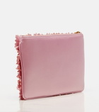 Valentino Garavani Floral-appliqué satin pouch
