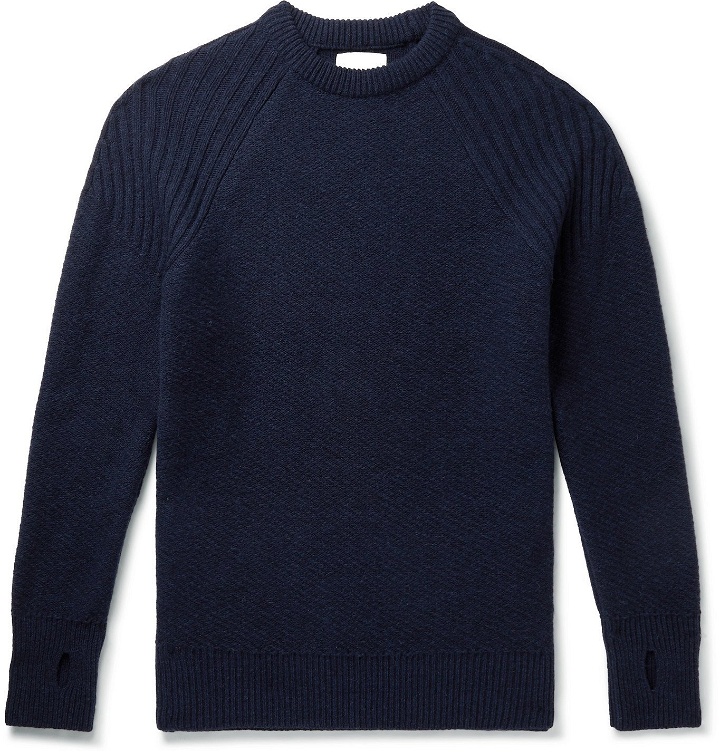 Photo: OLIVER SPENCER - Blenheim Ribbed Wool Sweater - Blue