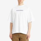 Marni Men's Stripe Logo T-Shirt in Lily White