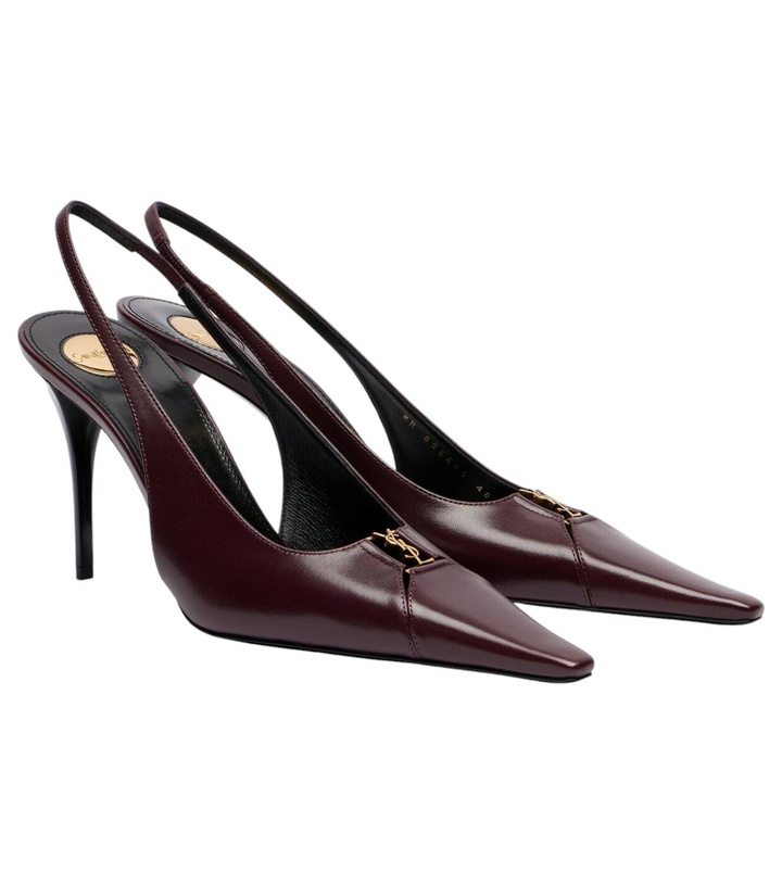 Photo: Saint Laurent Babylone Breteuil leather slingback pumps