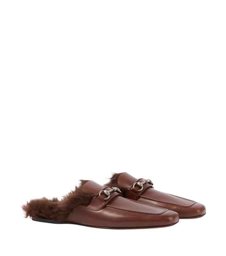 Photo: Gucci Horsebit shearling-lined leather mules
