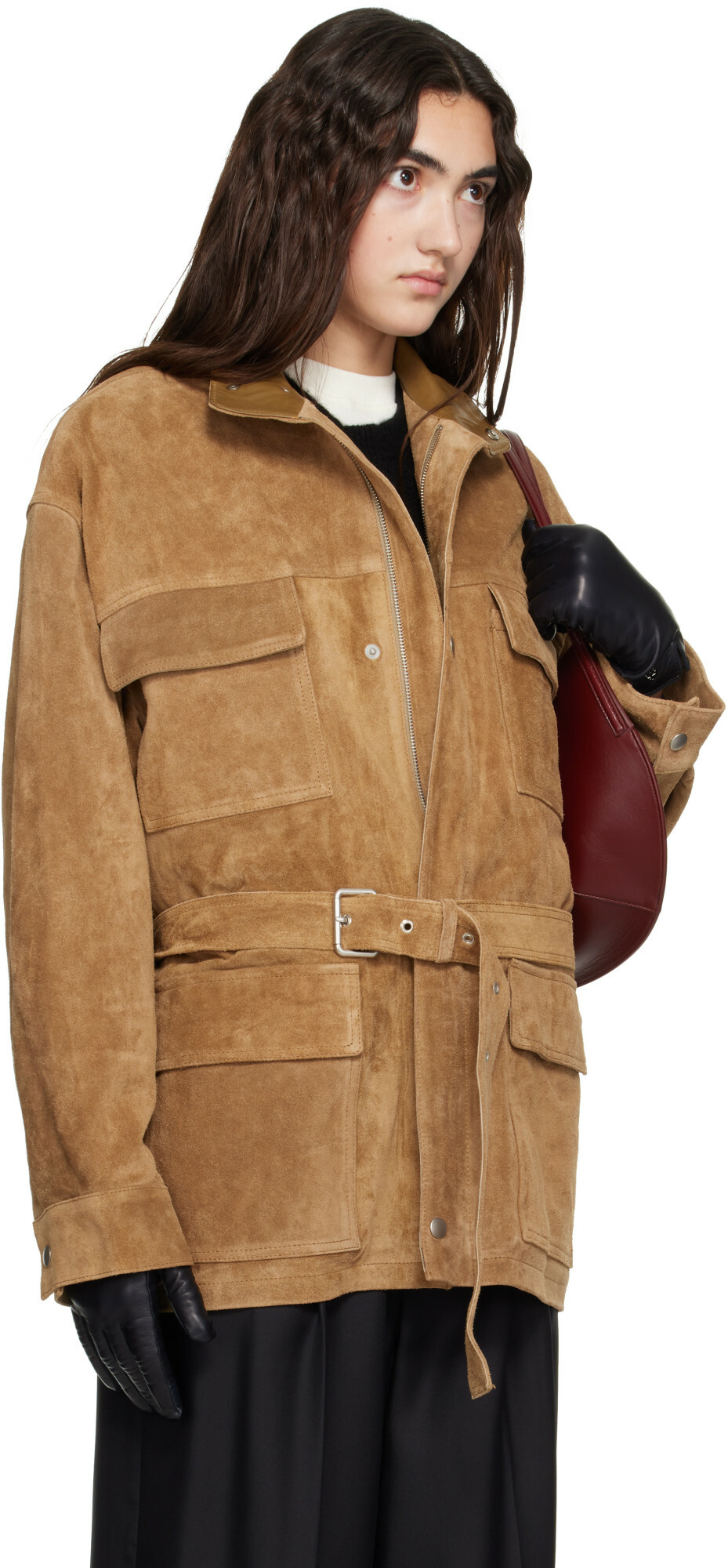 Arma Tan Doran Suede Jacket