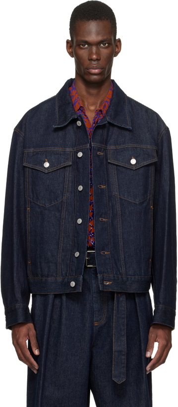 Photo: Dries Van Noten Navy Flap Pocket Denim Jacket