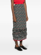 Molly Goddard Black Delia Floral-Print Ruffled Skirt