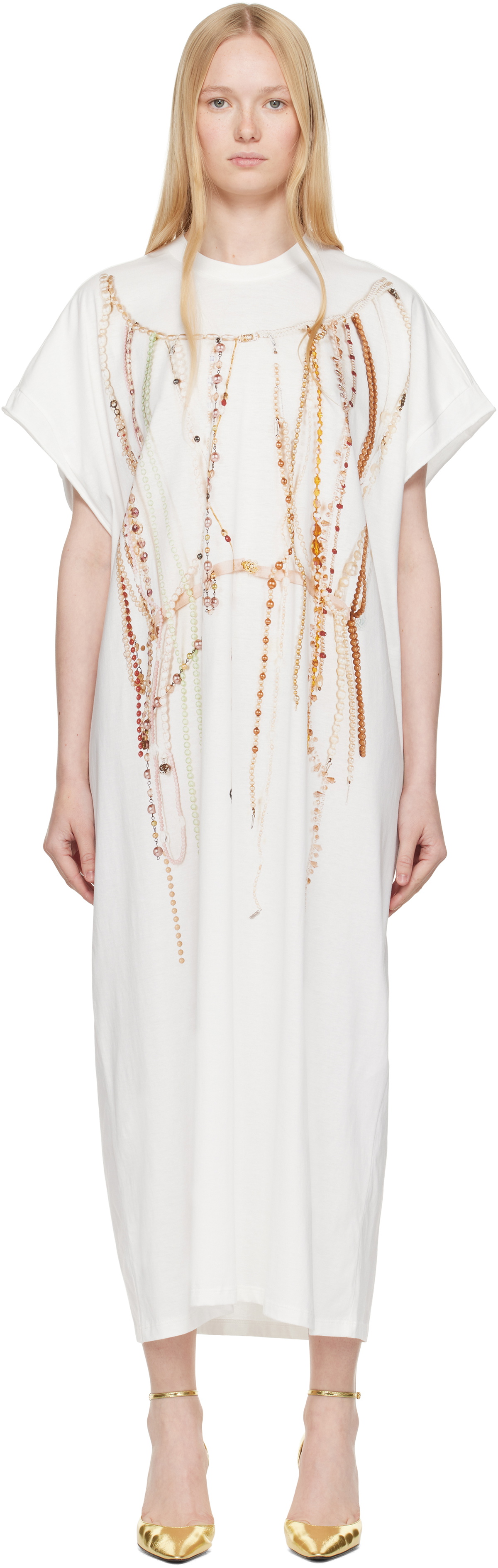 MM6 MAISON MARGIELA Dummy print jersey midi ドレス MM6 Maison Margiela logo-print Midi Dress | Black | FARFETCH