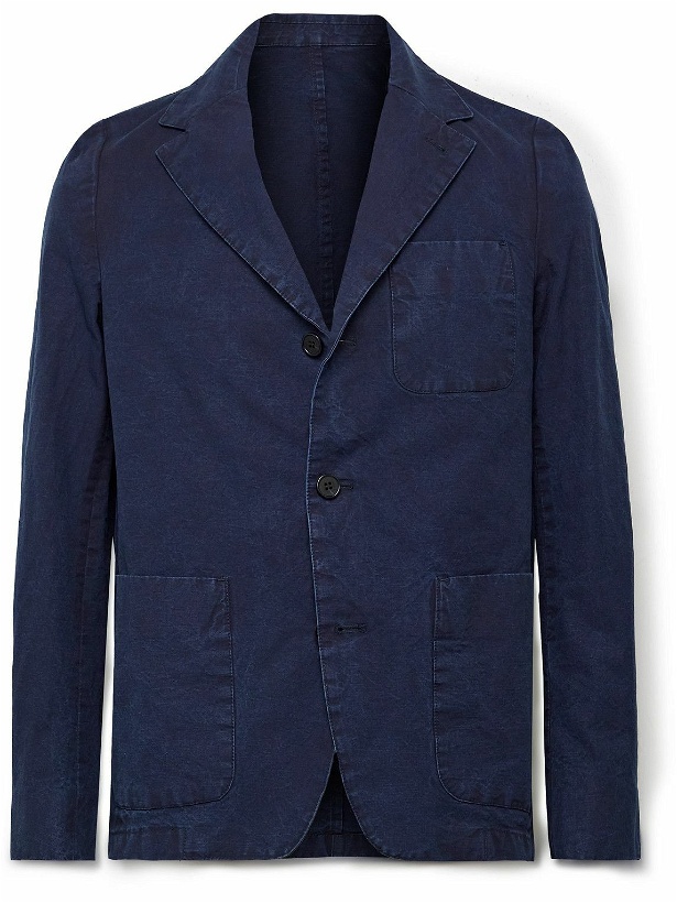 Photo: Officine Générale - Archer Unstructured Indigo-Dyed Cotton Oxford Blazer - Blue