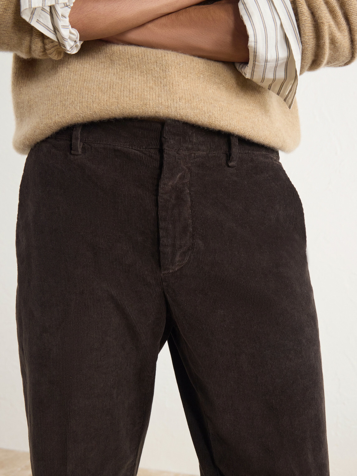 Altea - Dumbo Straight-Leg Stretch-Cotton Corduroy Trousers - Brown