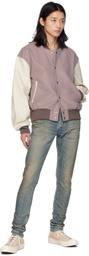 John Elliott Purple Varsity Bomber Jacket