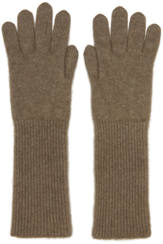 Photo: AURALEE Brown Knit Baby Cashmere Long Gloves