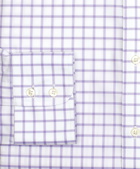 Brooks Brothers Men's Stretch Regent Regular-Fit Dress Shirt, Non-Iron Twill English Collar Grid Check | Lavender