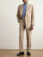 Dunhill - Straight-Leg Pleated Cotton and Cashmere-Blend Twill Suit Trousers - Neutrals