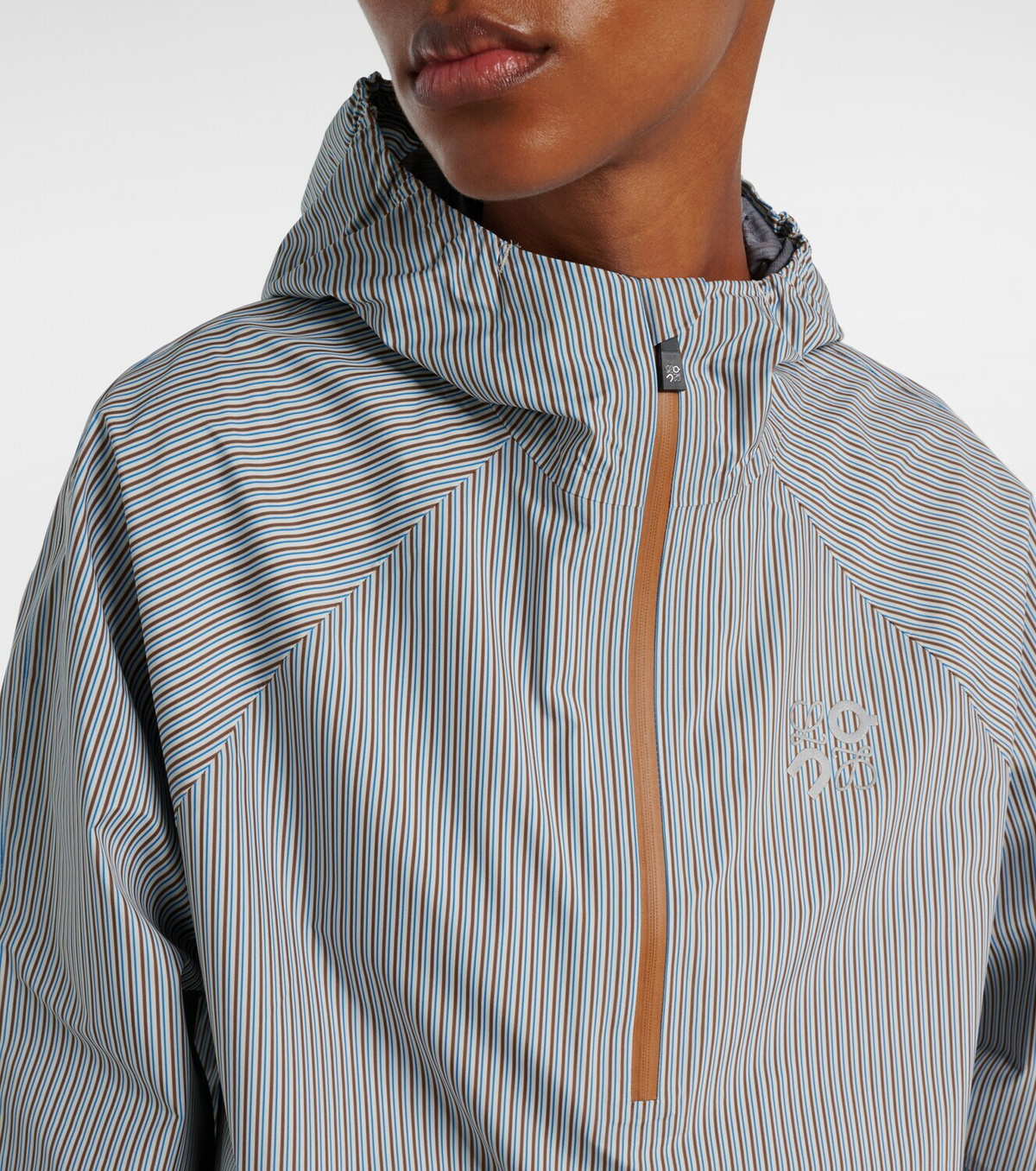 Loewe x On Storm striped half-zip jacket