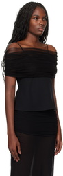 Christopher Esber Black Veiled Shawl Camisole
