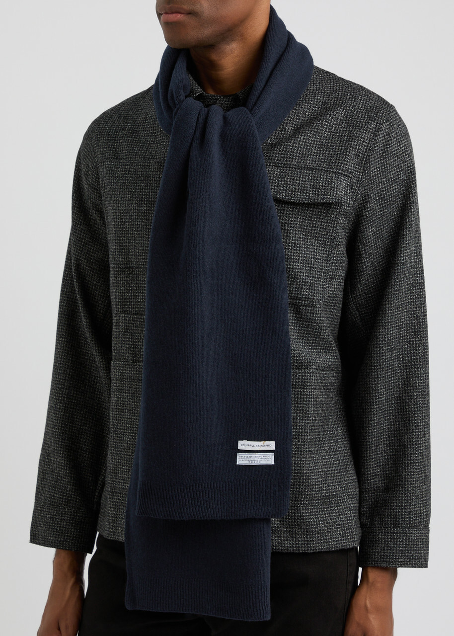 Colorful Standard Wool Scarf - Navy - One Size