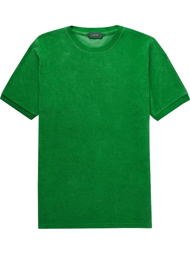 Photo: Incotex - Zanone Garment-Dyed Cotton-Terry T-Shirt - Green