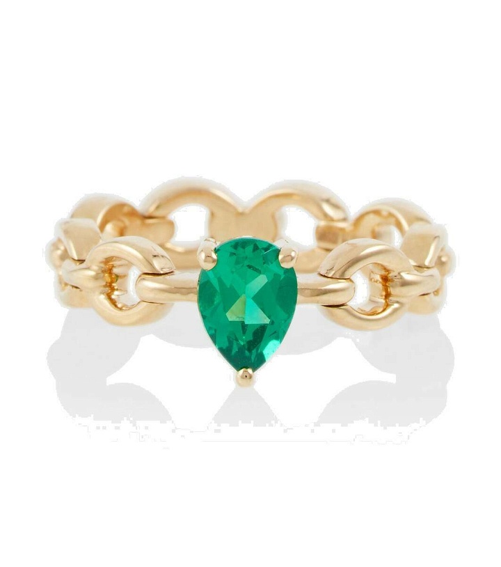 Photo: Nadine Aysoy Catena Mini 18kt gold ring with emerald