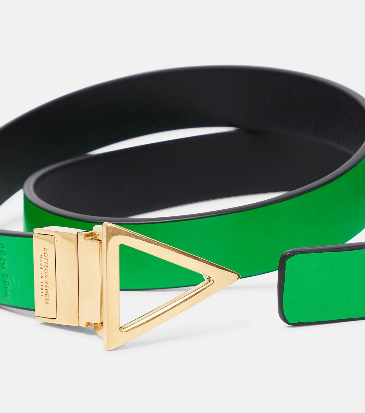 Italian leather belt with a triangular buckle Triangle Buckle Leather Belt main image 3
