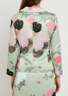 Bernadette Elle Floral-print Satin Jacket Green