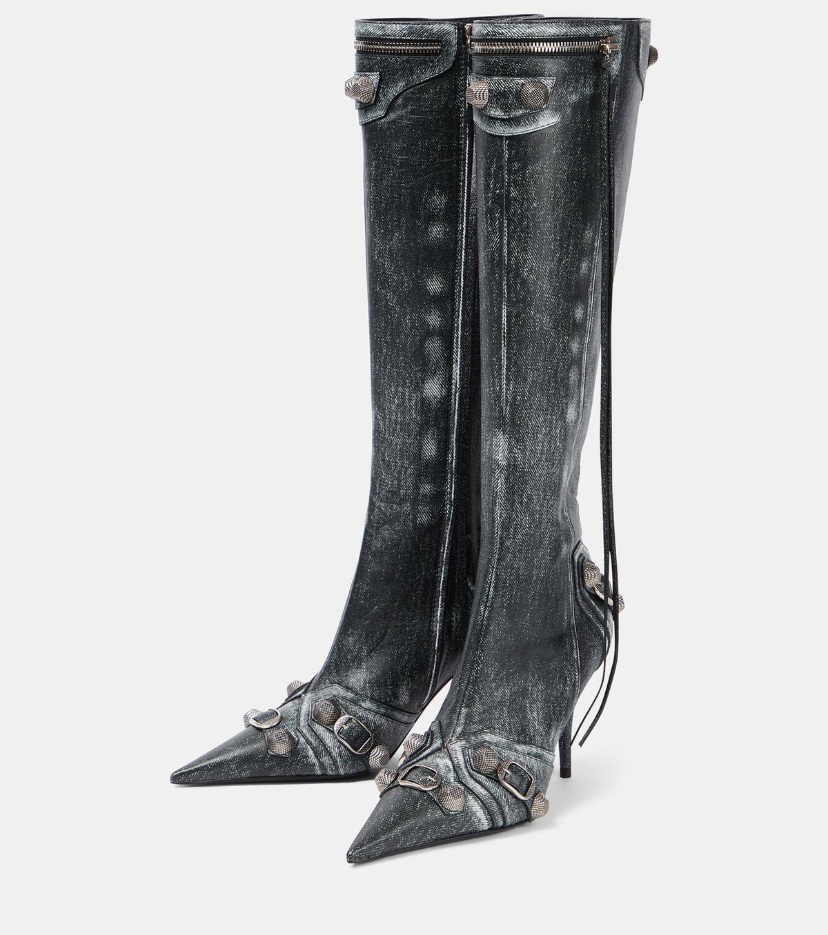 Balenciaga Cagole 90 leather knee-high boots