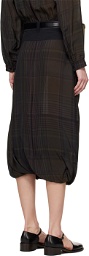 LEMAIRE Brown Twisted Midi Skirt