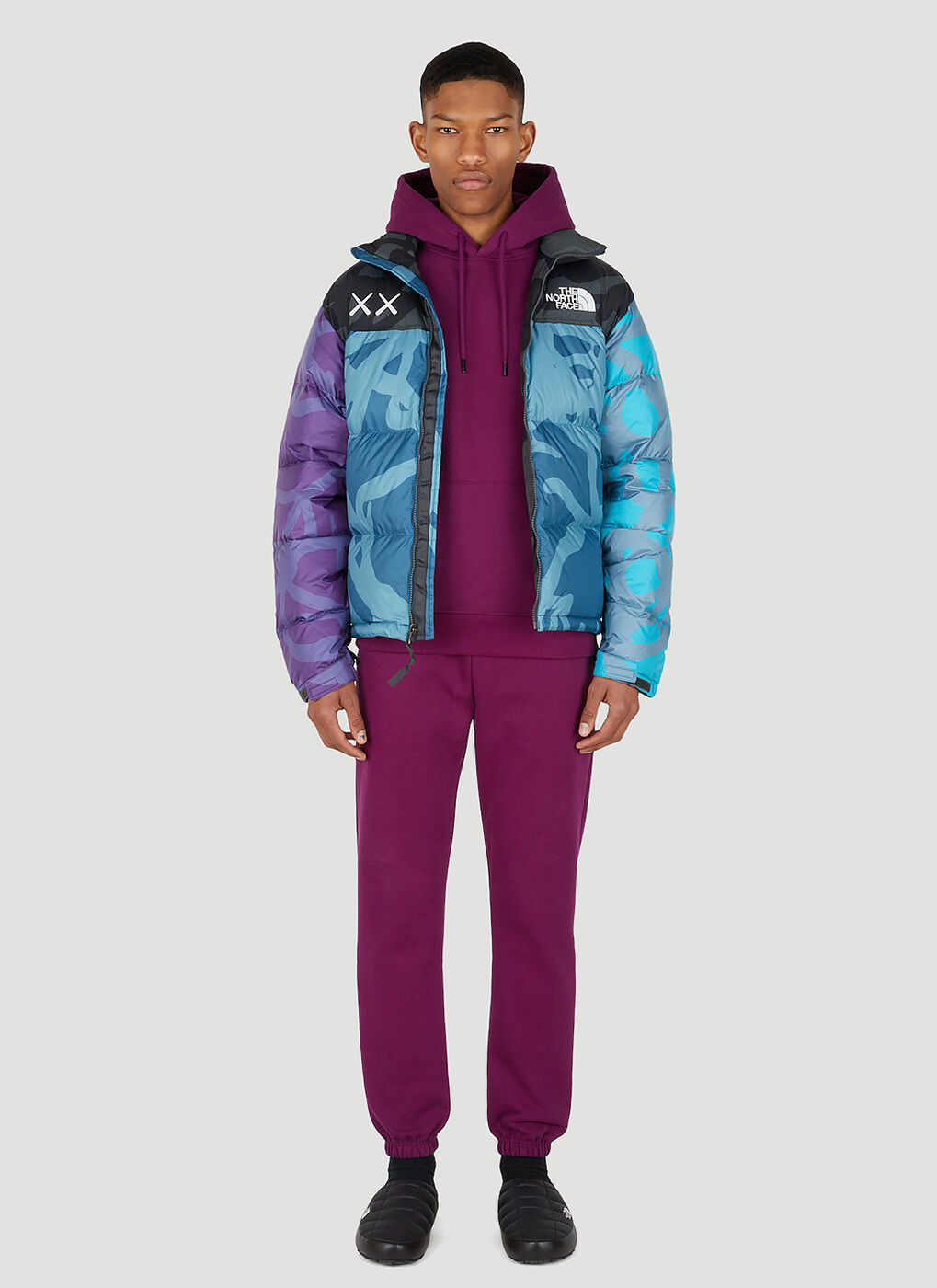 x KAWS Hooded Sweatshirt in Purple The North Face