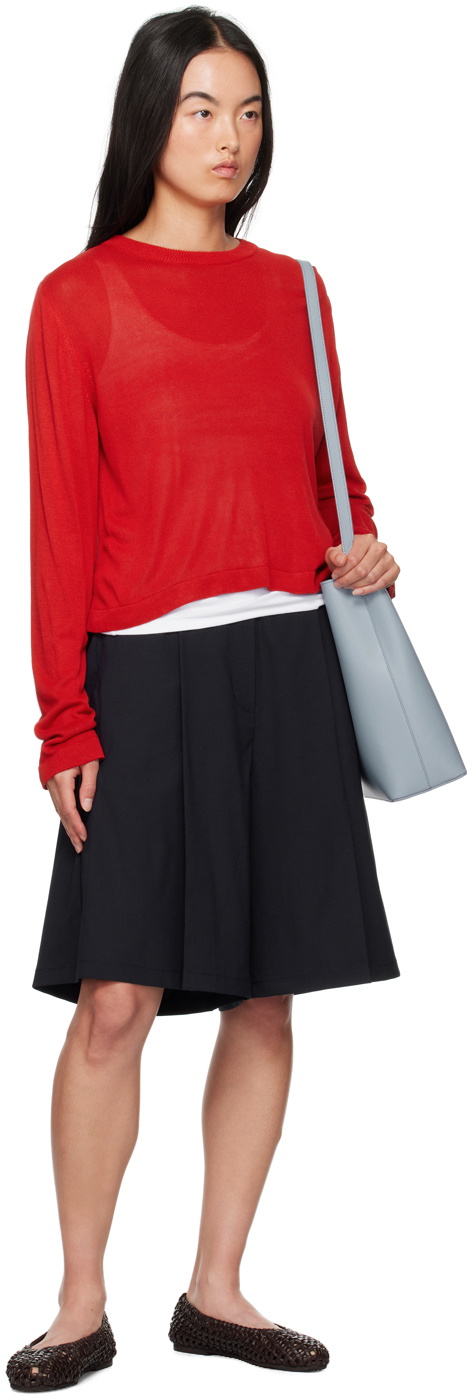 Cordera Red Viscose Long Sleeve T-Shirt