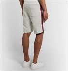 Moncler - Logo-Appliquéd Webbing-Trimmed Loopback Cotton-Jersey Shorts - Gray
